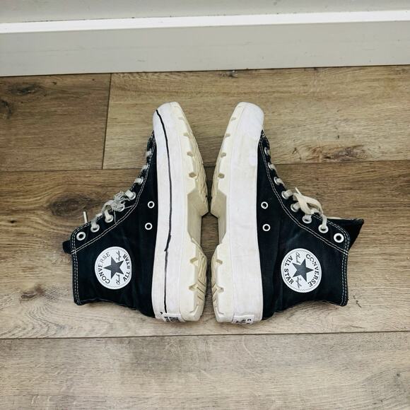Converse All Star Black And White Lugged Platform Sneakers Women’s Size 8.5 - Picture 7 of 11